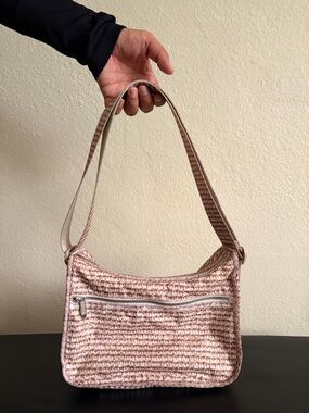 Woven Light Pink Shoulder Bag - Stylish Everyday Carry